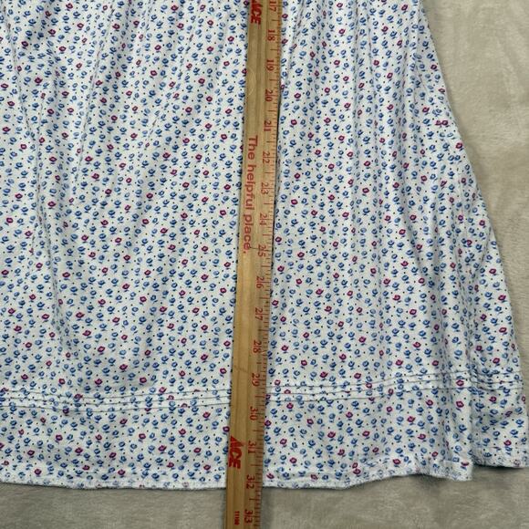 Eileen West Cotton Short Nightgown Flannel Cottage Floral Ditsy Lace Size Large - Picture 6 of 7